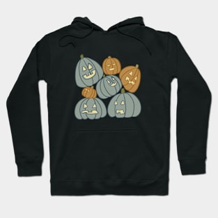 Spooky Pumpkin Patch - blue and orange Hoodie